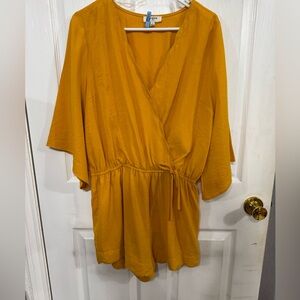 Angie Mustard Yellow Wrap Blouse